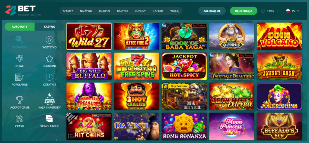 22Bet Casino automaty