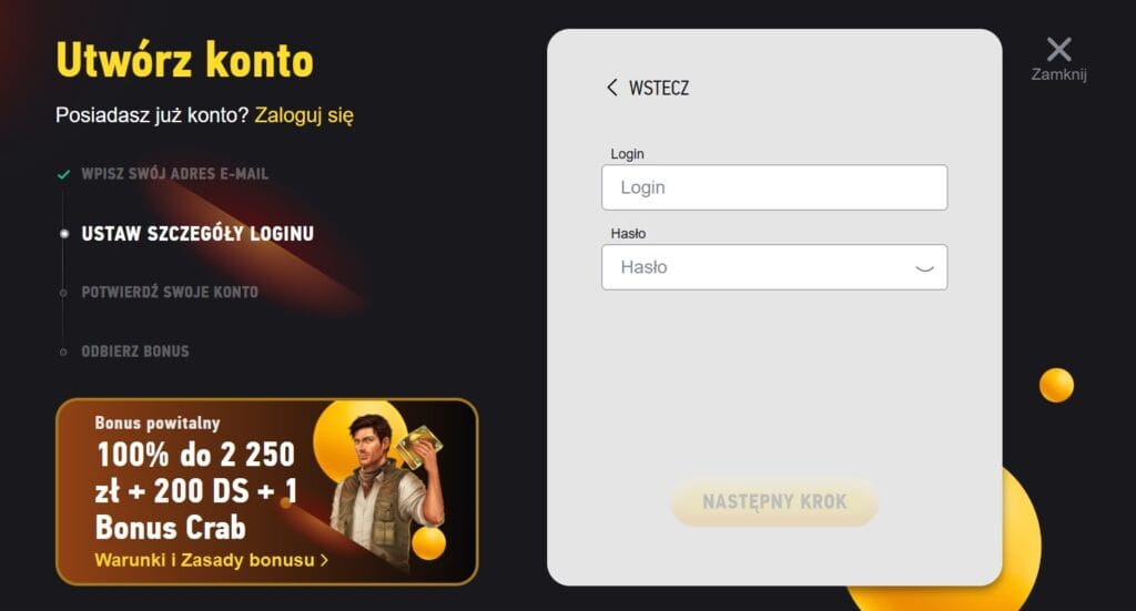 Ustal login i hasło